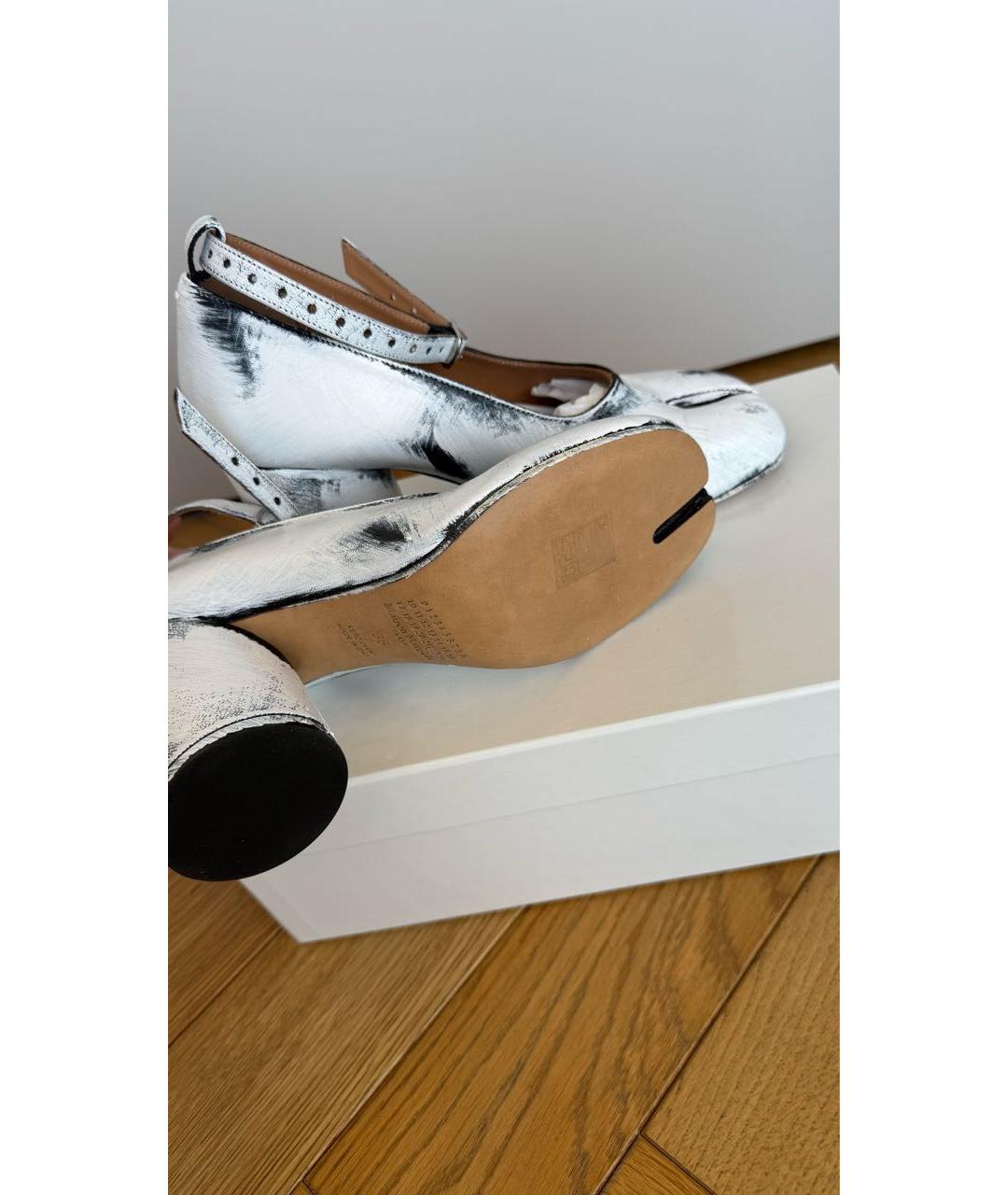 MAISON MARGIELA Белые кожаные туфли, фото 8
