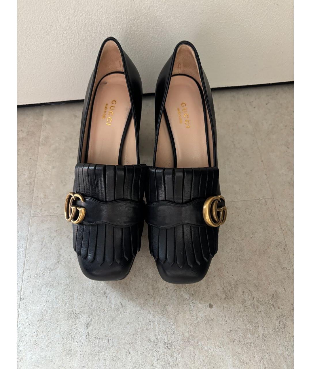 GUCCI Черные кожаные туфли, фото 3