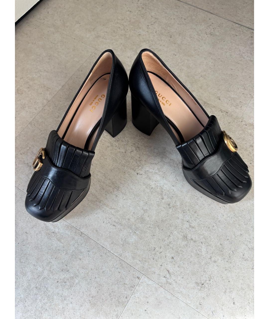 GUCCI Черные кожаные туфли, фото 4