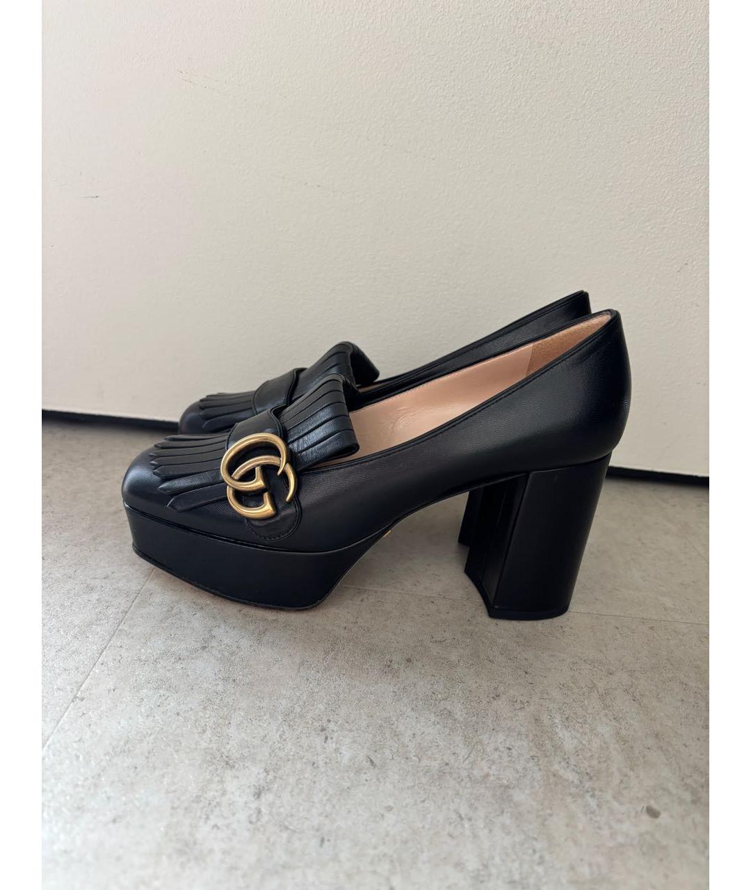 GUCCI Черные кожаные туфли, фото 2
