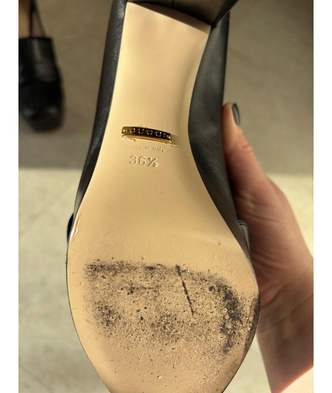 GUCCI Черные кожаные туфли, фото 6