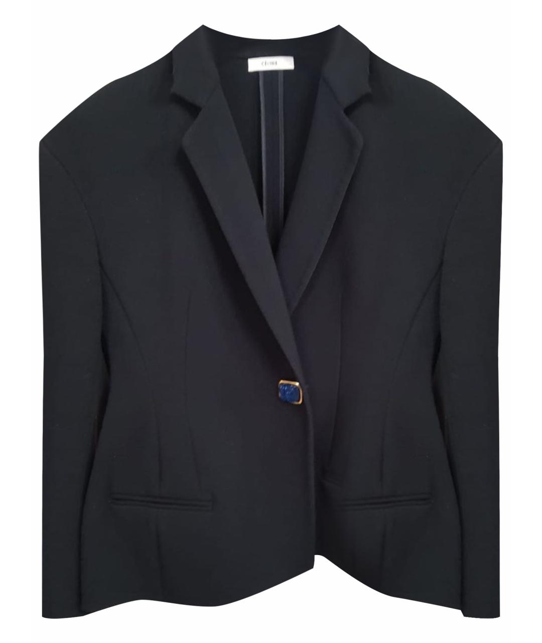 CELINE Темно-синий полиэстеровый жакет/пиджак, фото 1