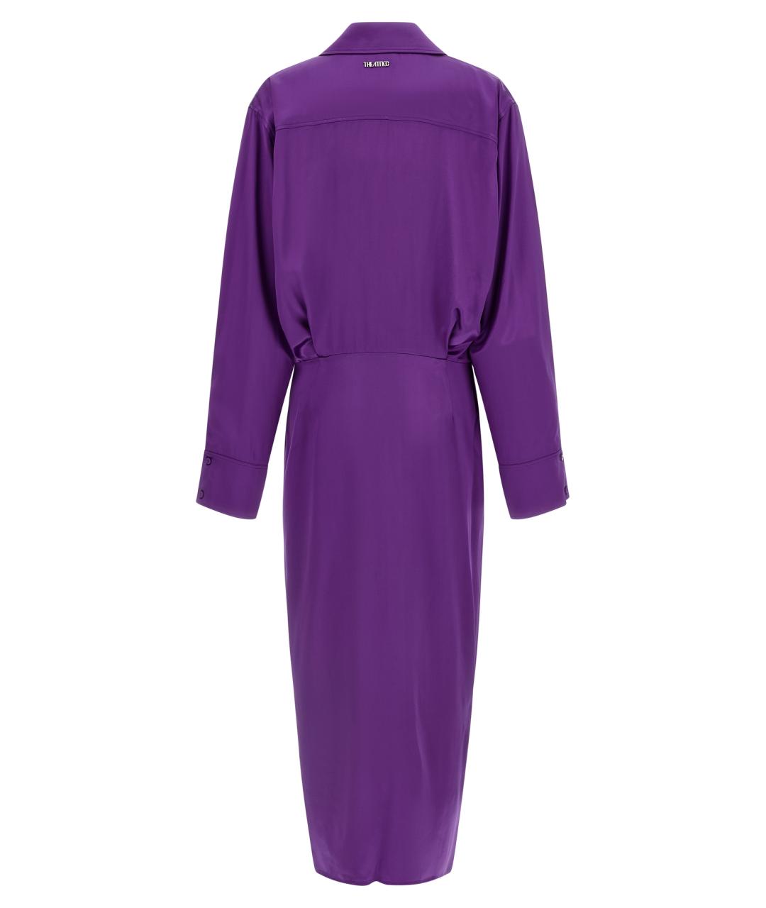 THE ATTICO Фиолетовое вискозное повседневное платье, фото 2