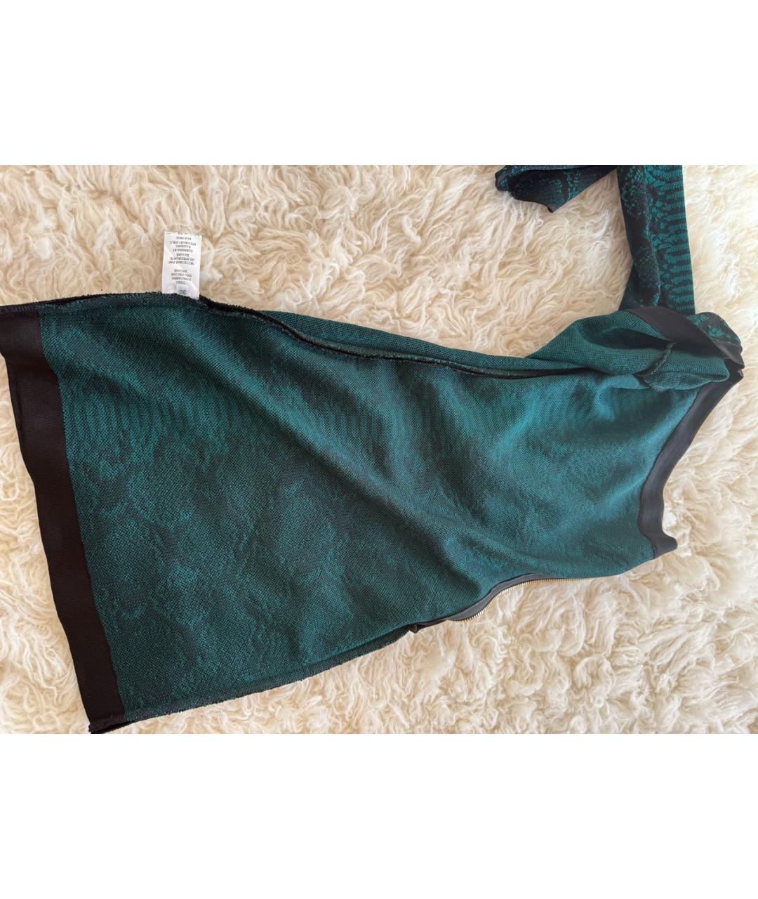 BALMAIN Зеленые хлопковое коктейльное платье, фото 4