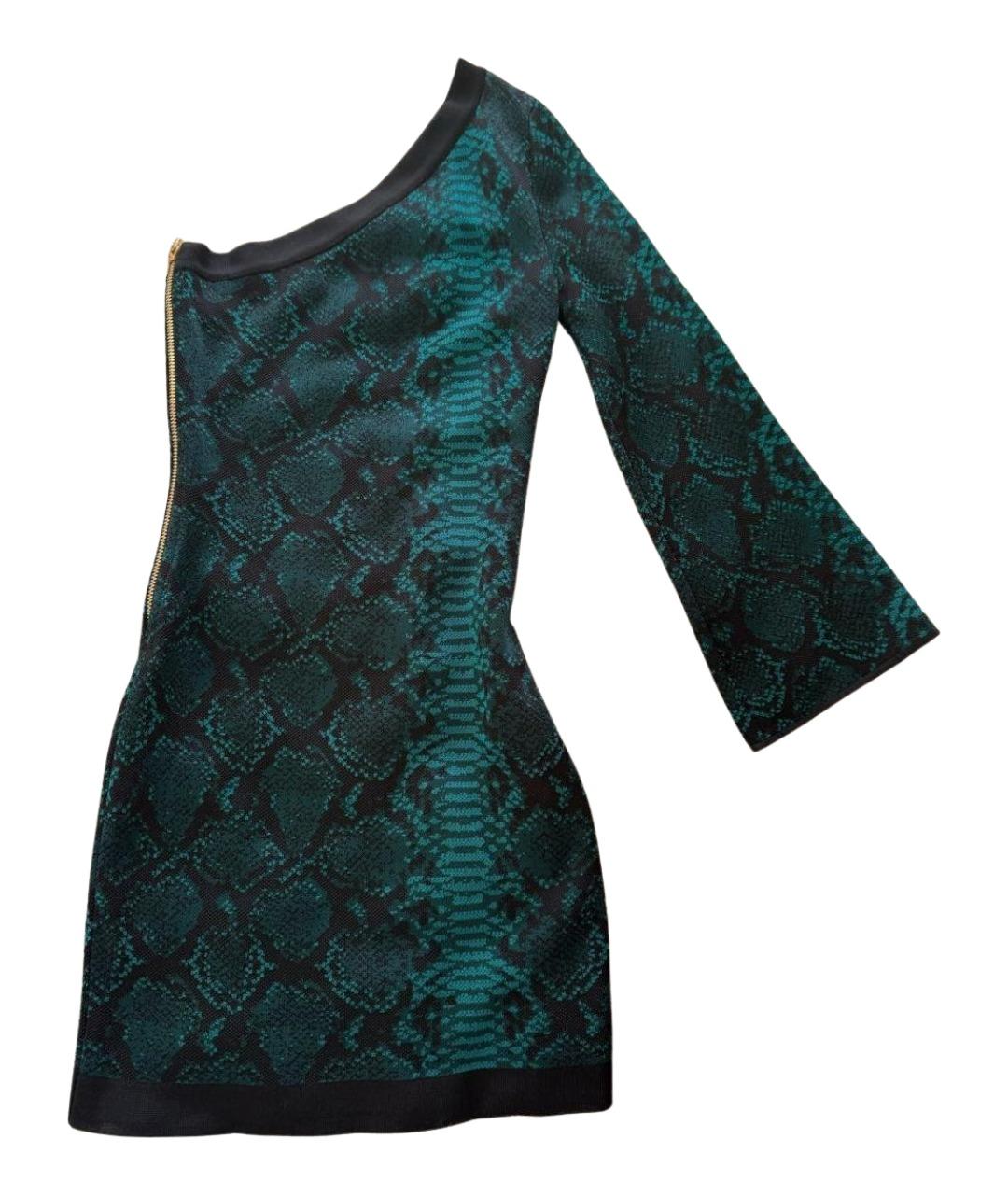 BALMAIN Зеленые хлопковое коктейльное платье, фото 1