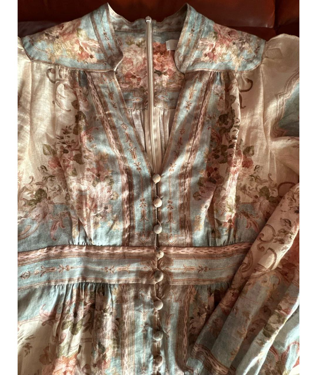 ZIMMERMANN Мульти льняное платье, фото 5