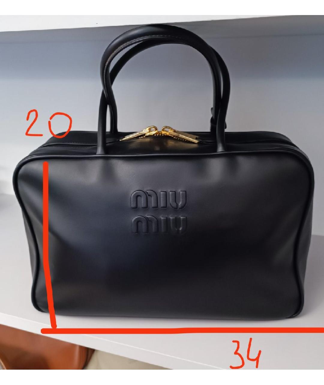 MIU MIU Черная кожаная сумка через плечо, фото 8