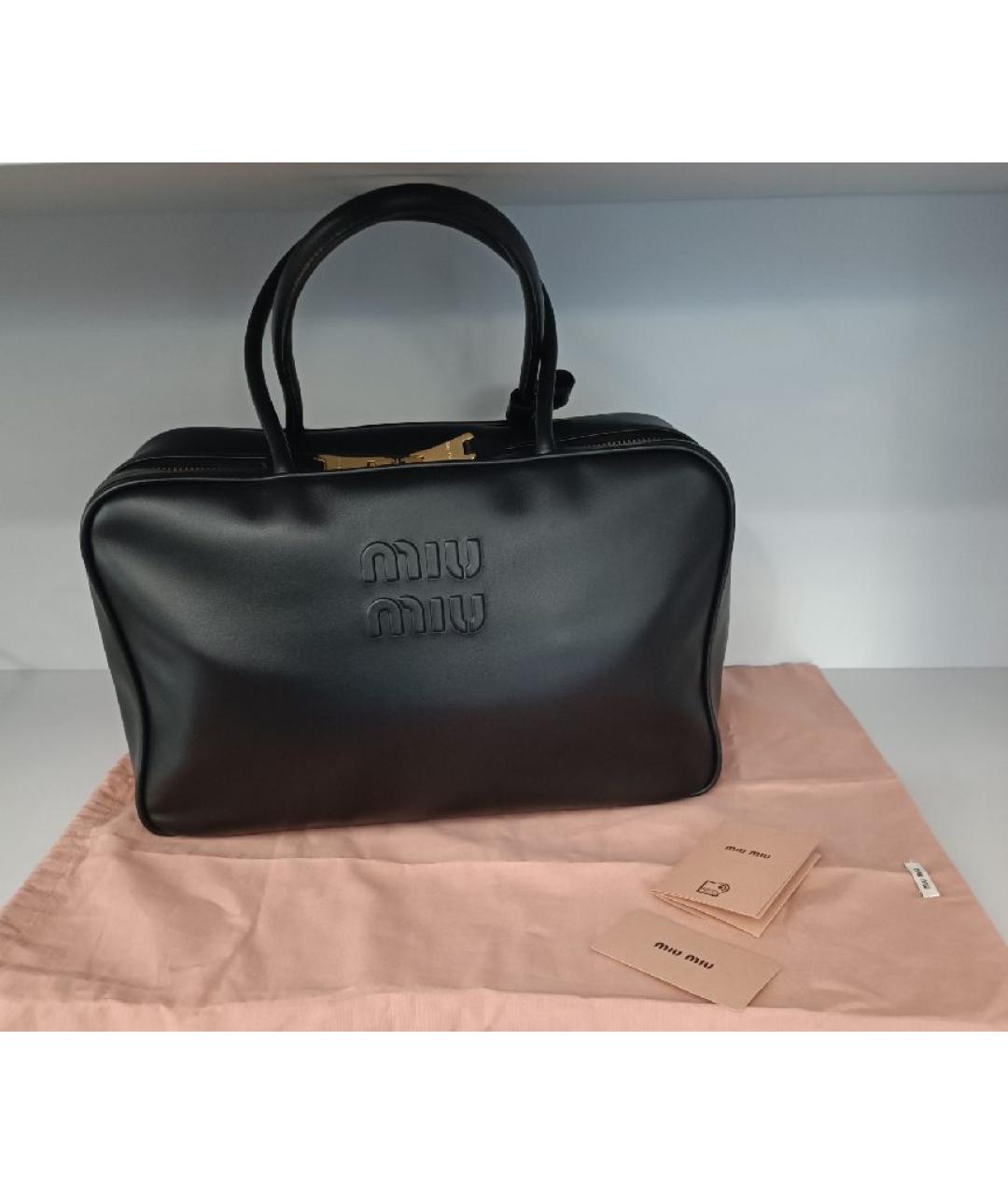 MIU MIU Черная кожаная сумка через плечо, фото 5