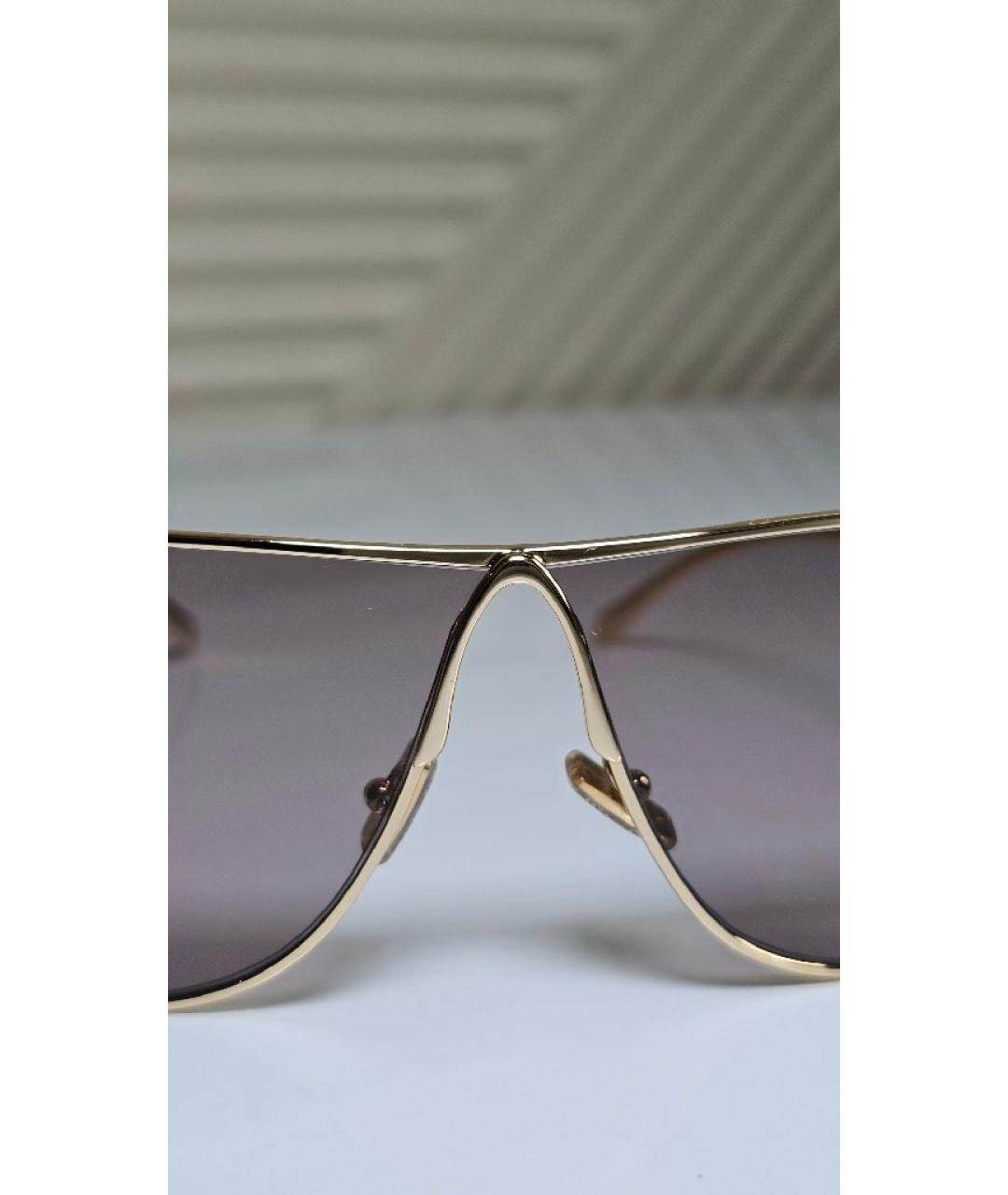 MIU MIU Золотые металлические солнцезащитные очки, фото 7