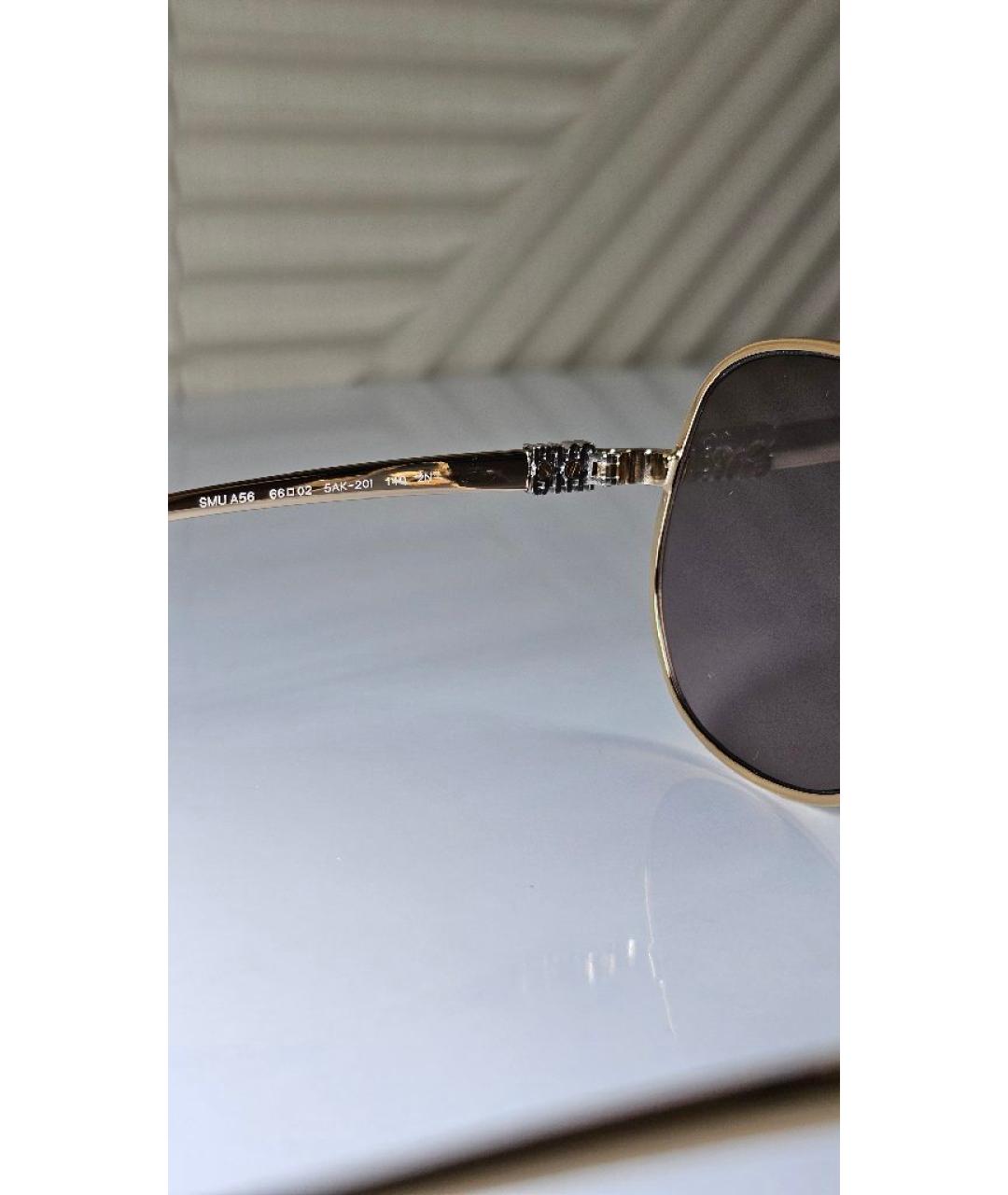 MIU MIU Золотые металлические солнцезащитные очки, фото 5