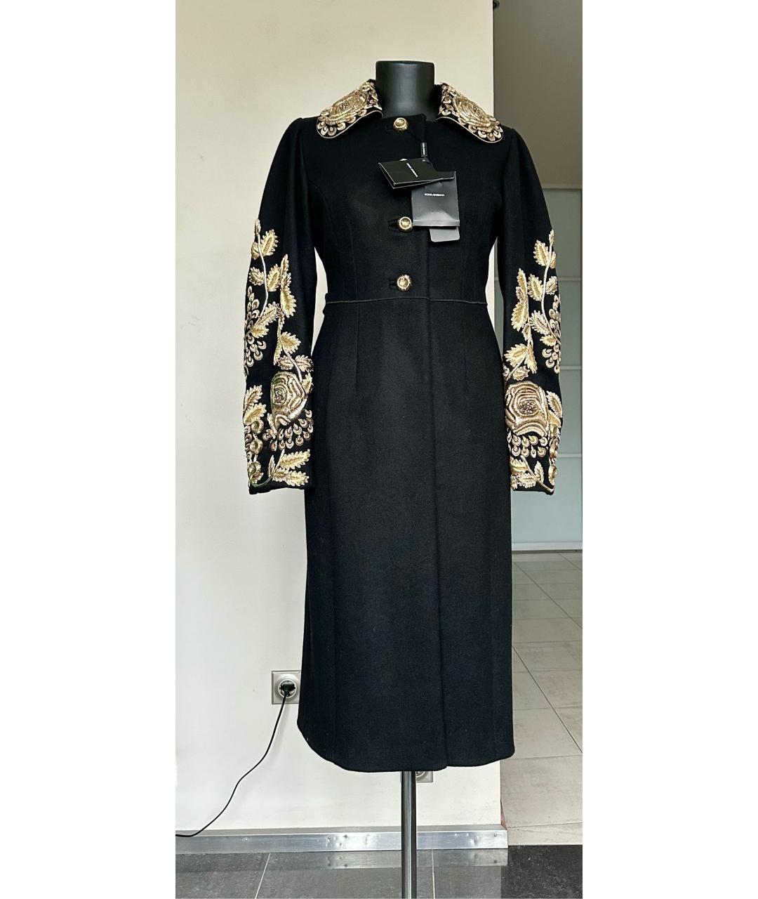 DOLCE&GABBANA Черное шерстяное пальто, фото 5