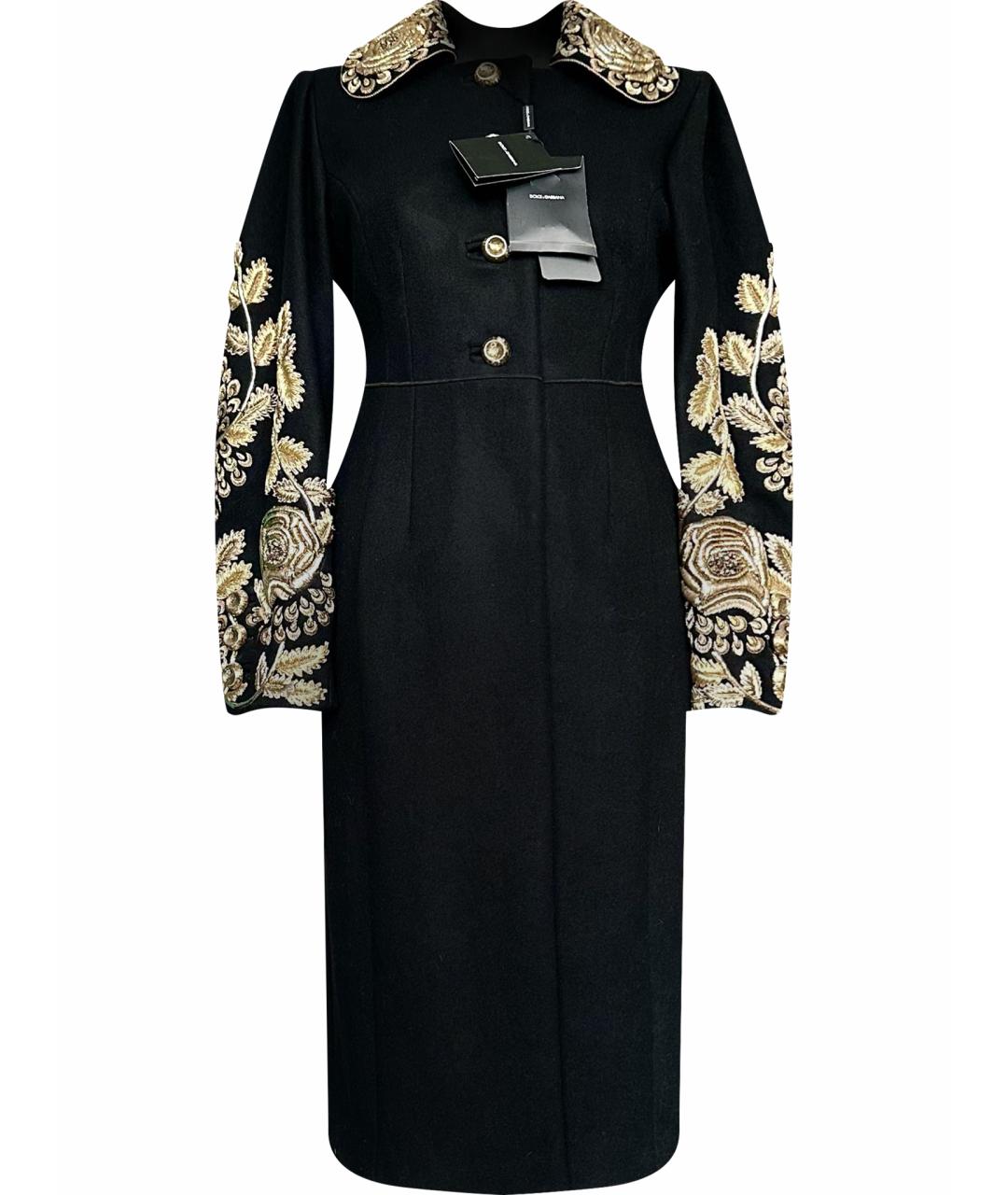 DOLCE&GABBANA Черное шерстяное пальто, фото 1