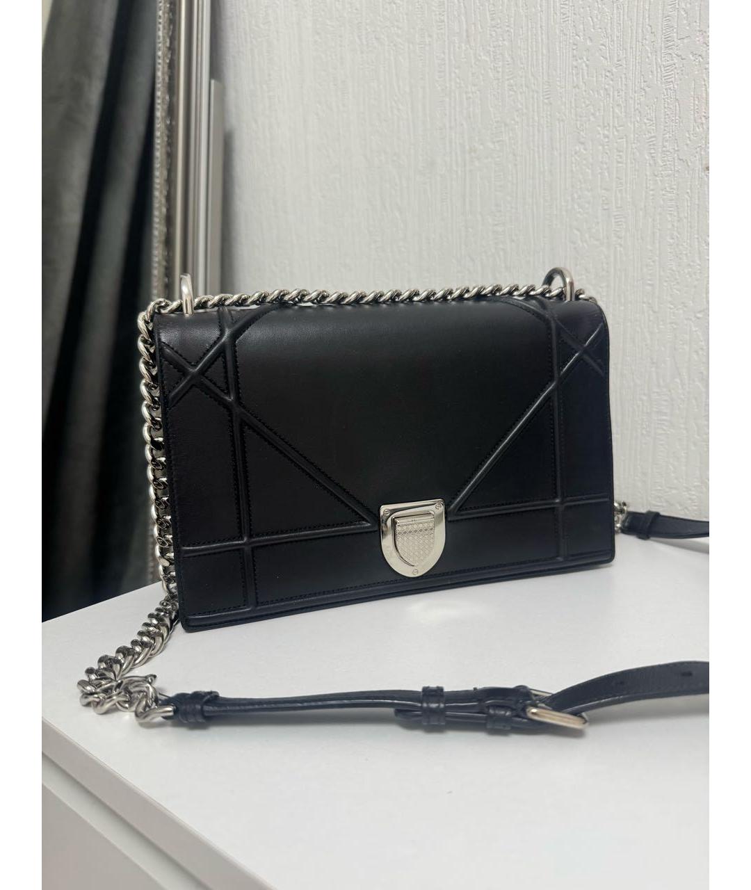 CHRISTIAN DIOR Черная кожаная сумка через плечо, фото 2