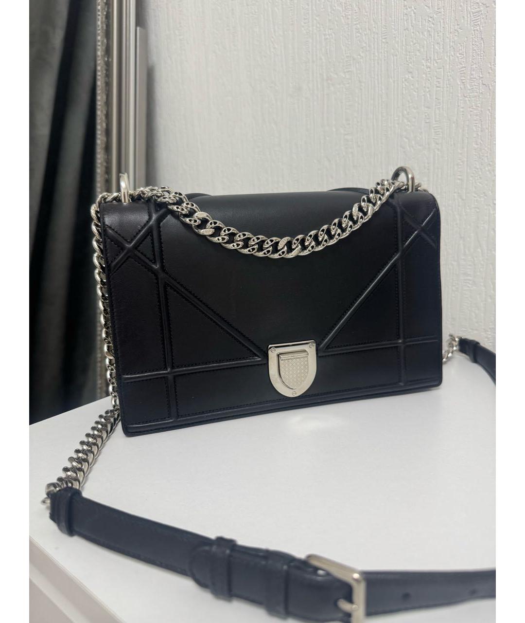 CHRISTIAN DIOR Черная кожаная сумка через плечо, фото 5