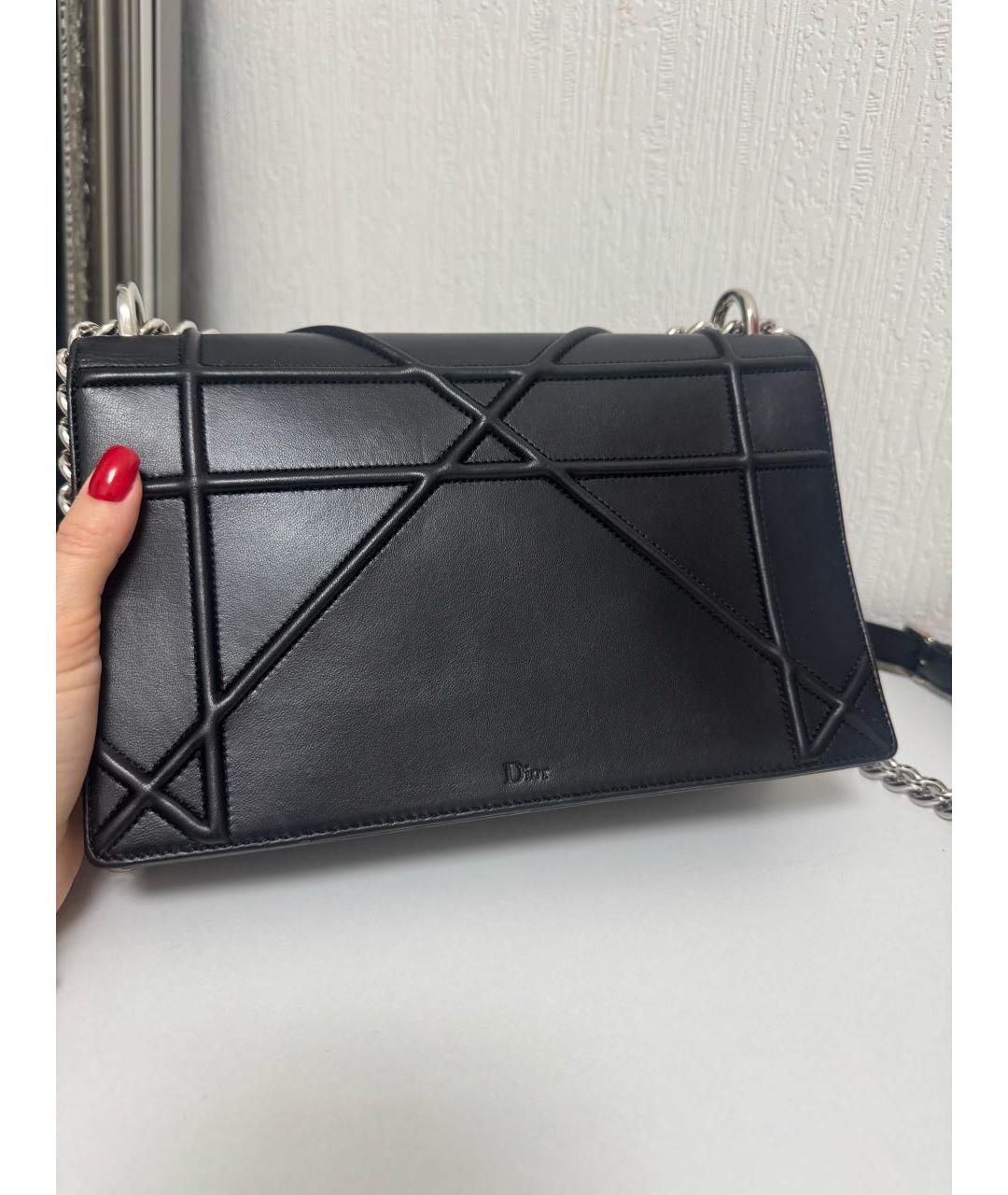 CHRISTIAN DIOR Черная кожаная сумка через плечо, фото 6