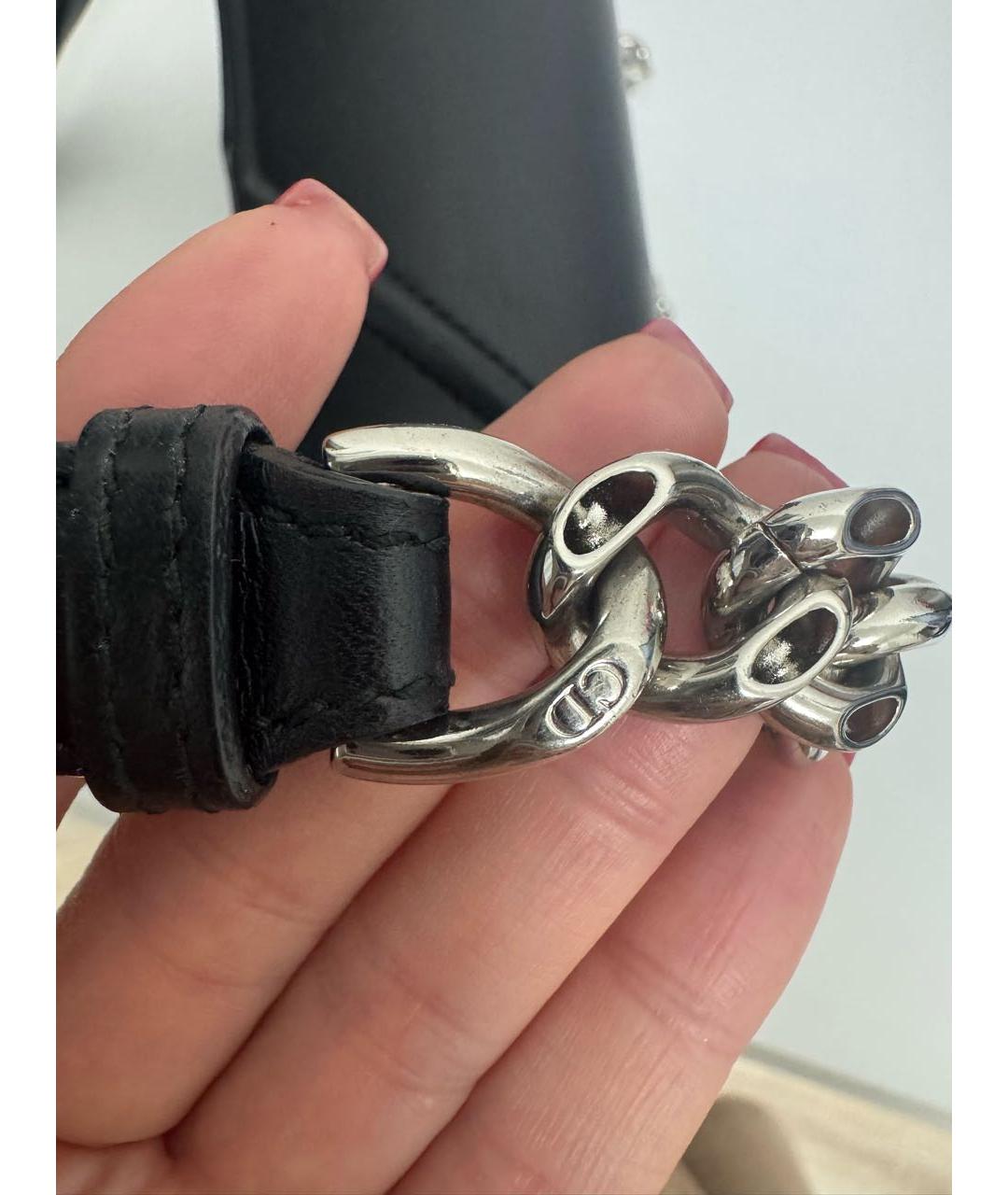 CHRISTIAN DIOR Черная кожаная сумка через плечо, фото 8