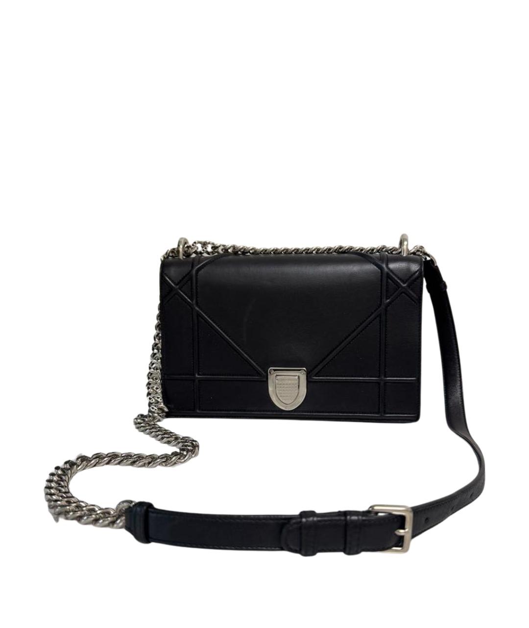 CHRISTIAN DIOR Черная кожаная сумка через плечо, фото 1