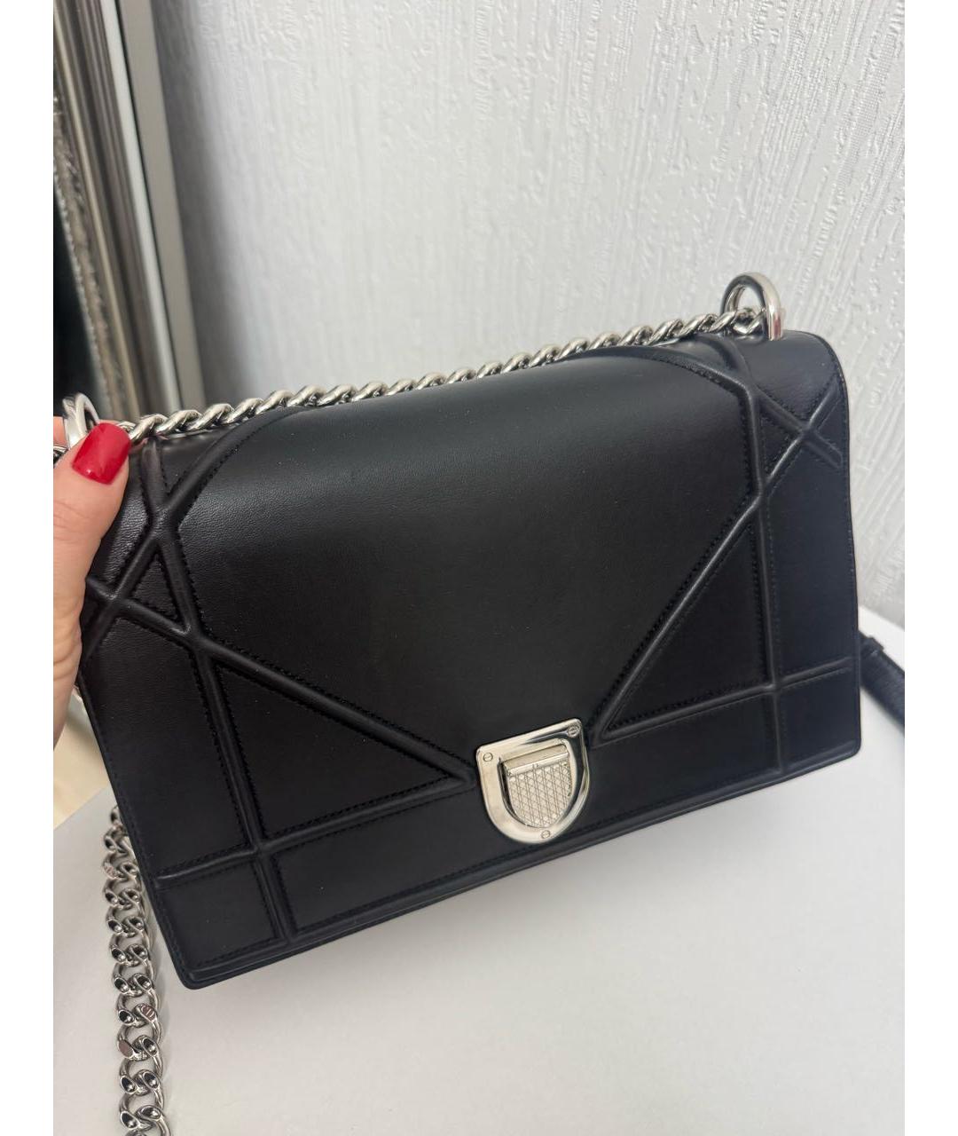 CHRISTIAN DIOR Черная кожаная сумка через плечо, фото 3