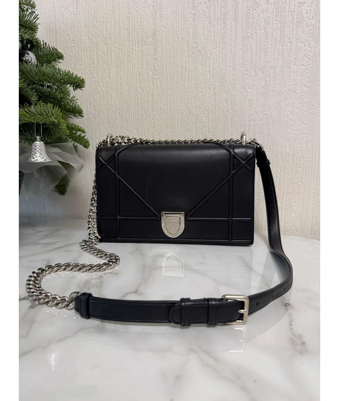 CHRISTIAN DIOR Черная кожаная сумка через плечо, фото 9