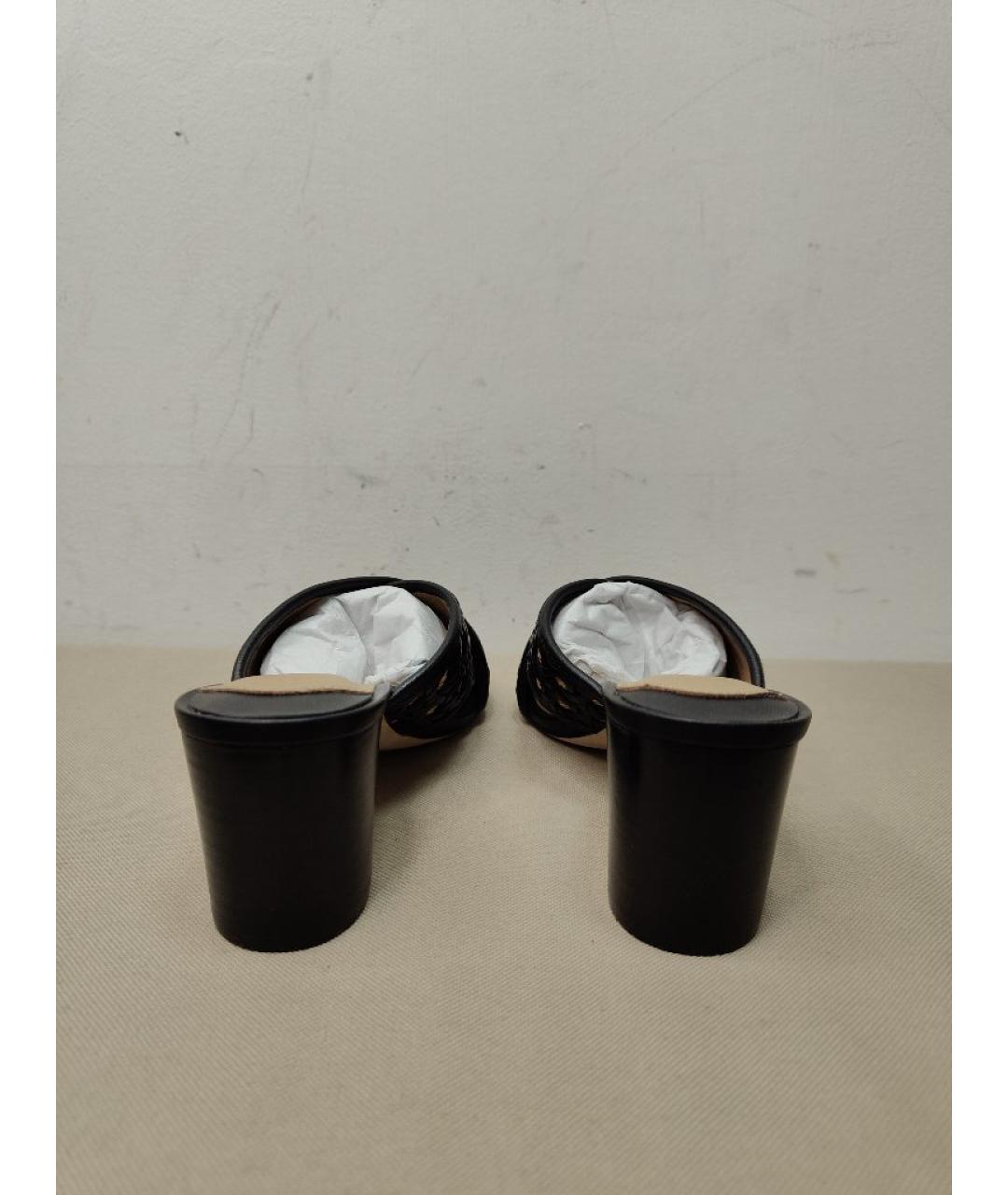 RALPH LAUREN COLLECTION Черные кожаные мюли, фото 4