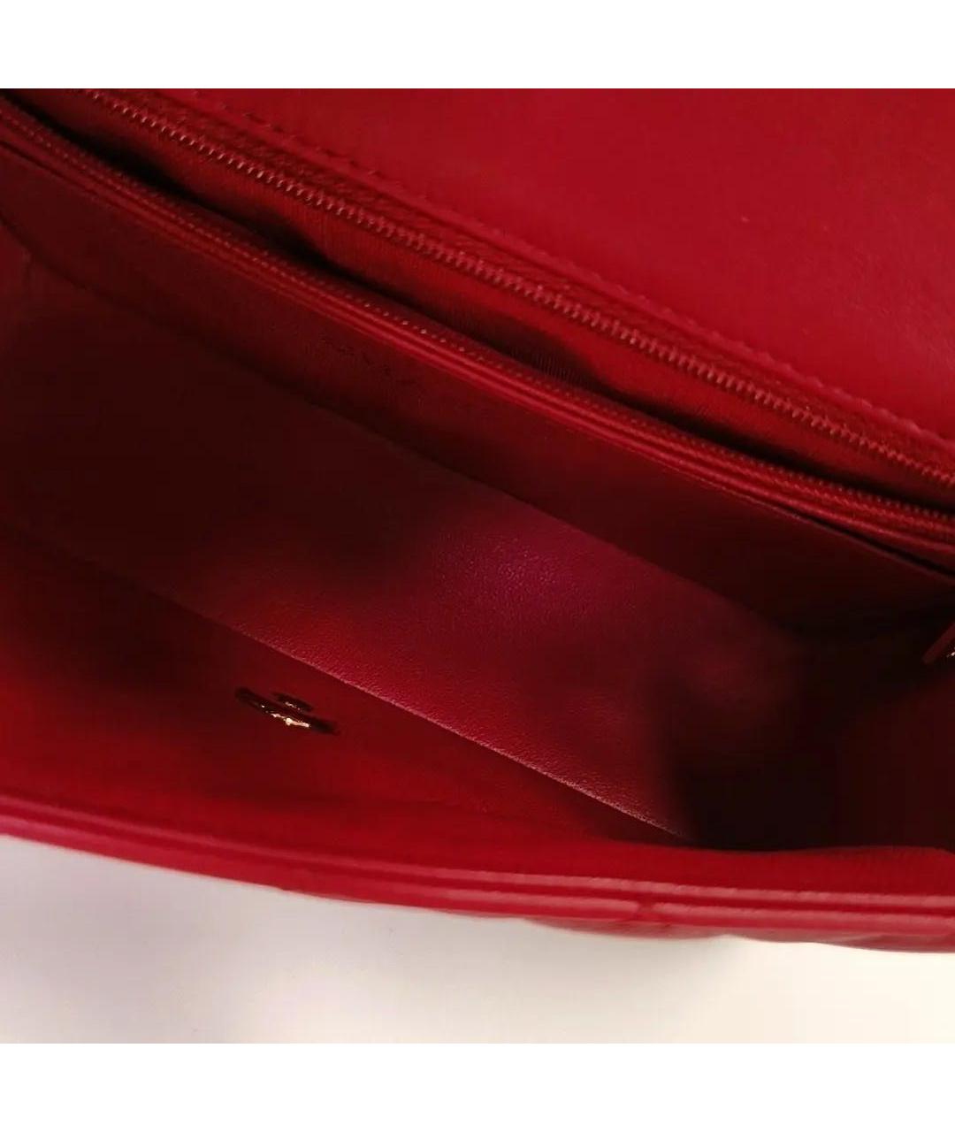 CHANEL Красная кожаная сумка через плечо, фото 5