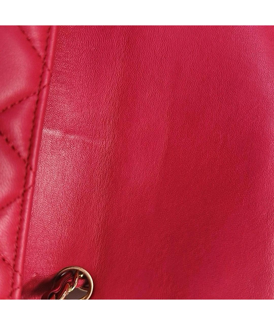 CHANEL Красная кожаная сумка через плечо, фото 6