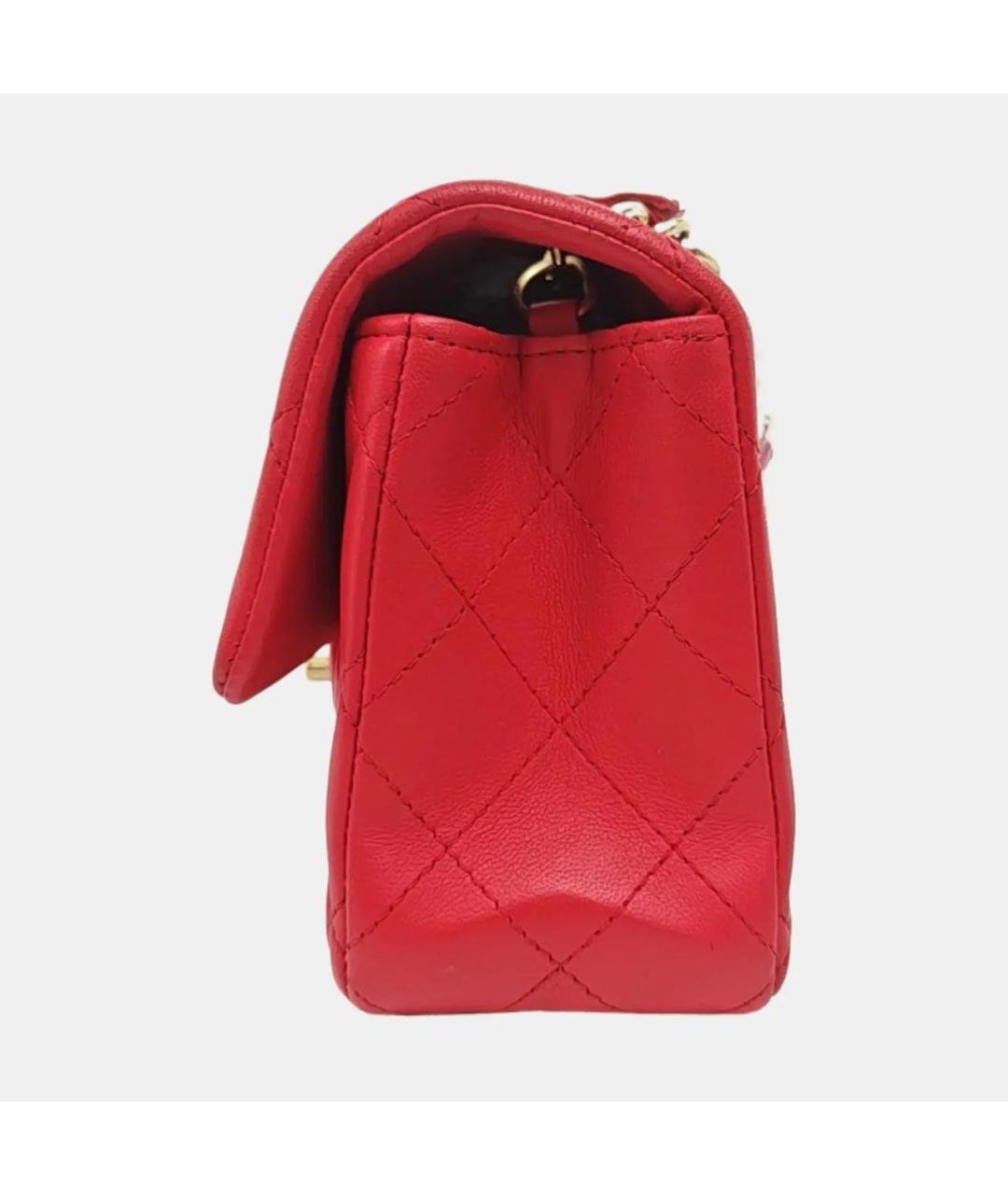 CHANEL Красная кожаная сумка через плечо, фото 2