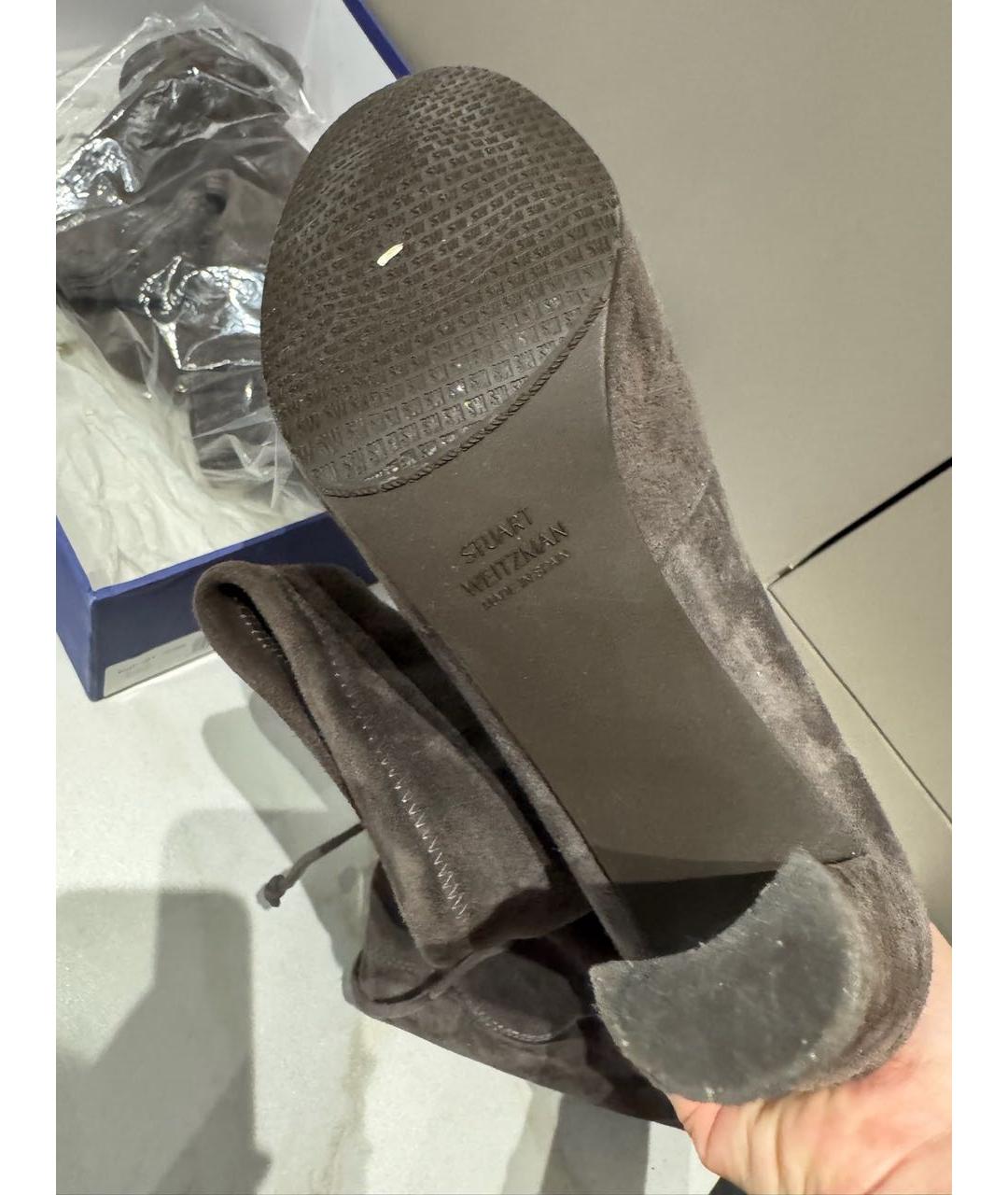 STUART WEITZMAN Серые замшевые ботфорты, фото 3