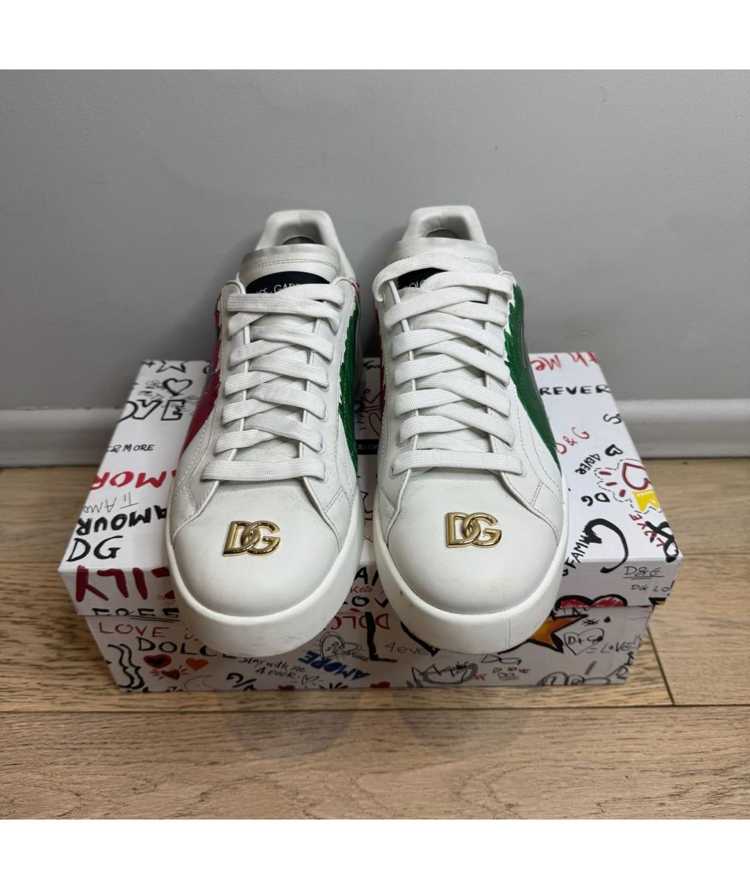 DOLCE&GABBANA Мульти кожаные низкие кроссовки / кеды, фото 4