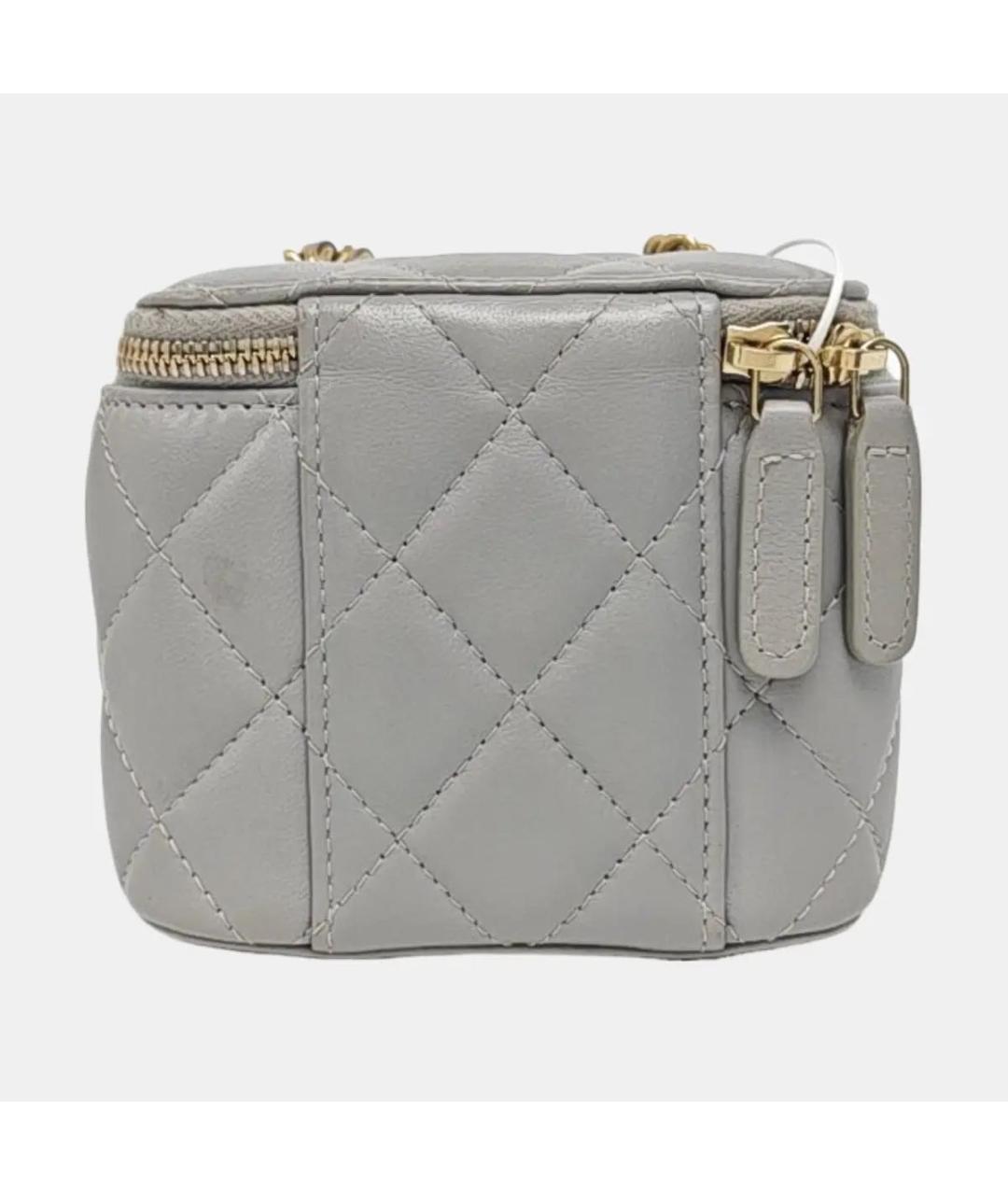 CHANEL Серая кожаная сумка через плечо, фото 4