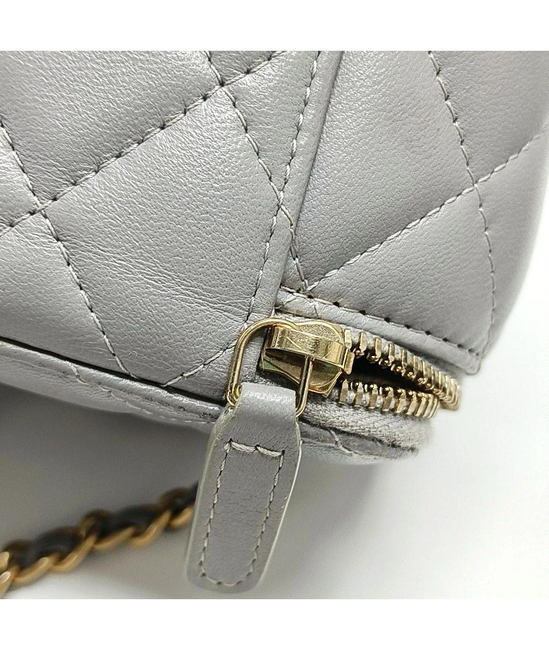 CHANEL Серая кожаная сумка через плечо, фото 7