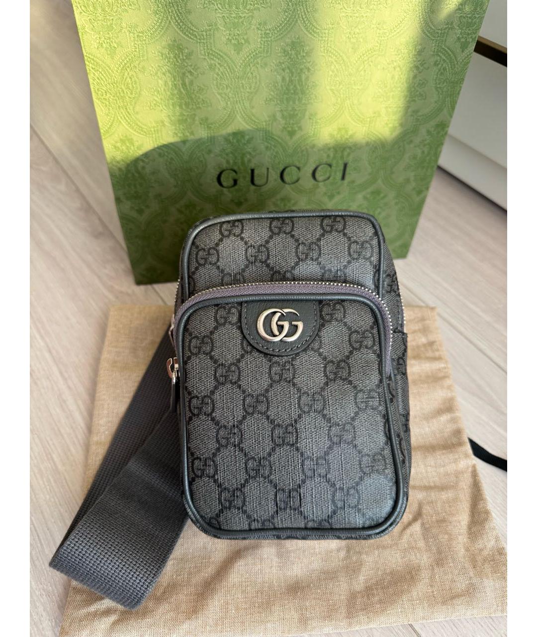 GUCCI Антрацитовая сумка на плечо, фото 2
