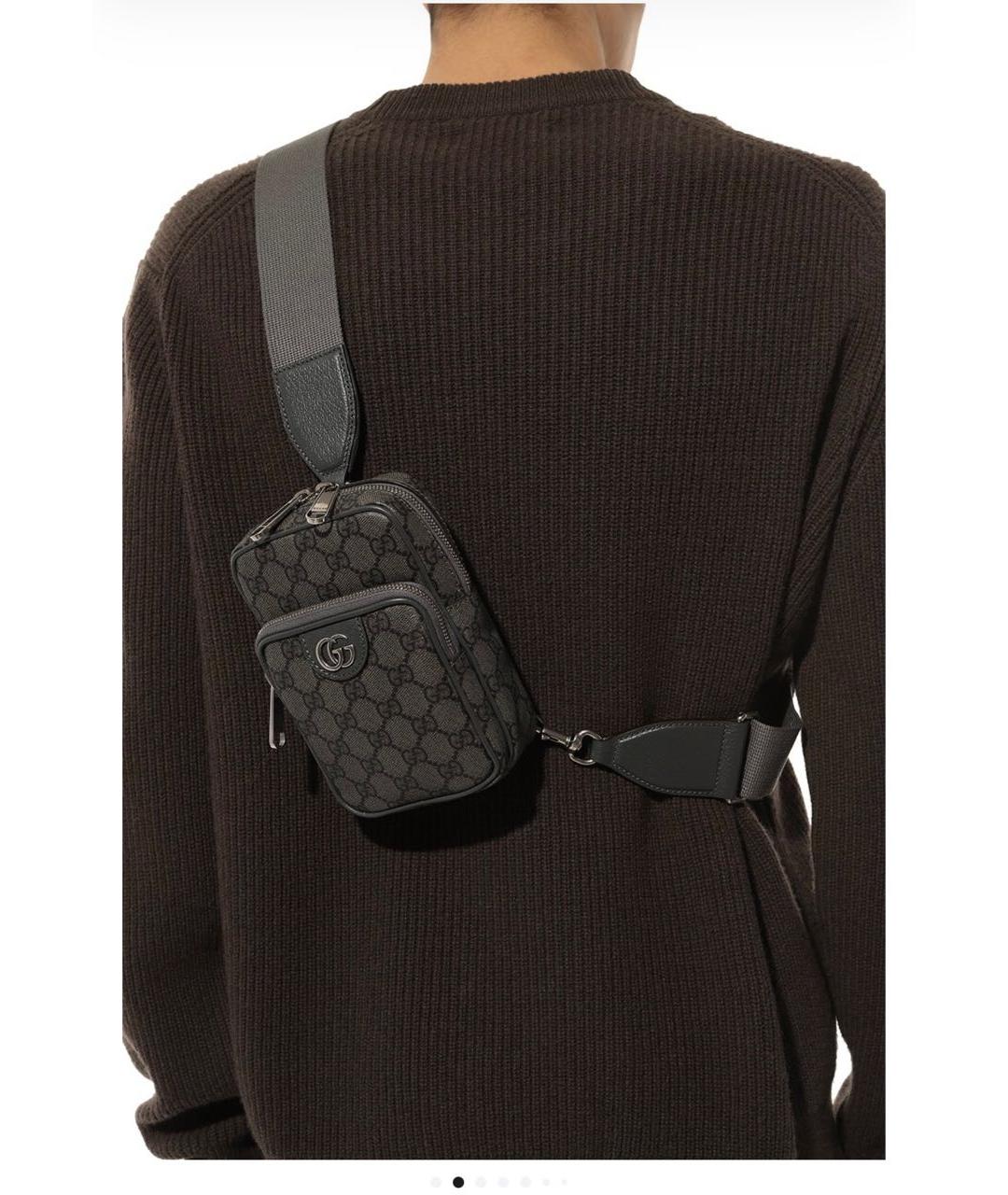 GUCCI Антрацитовая сумка на плечо, фото 3