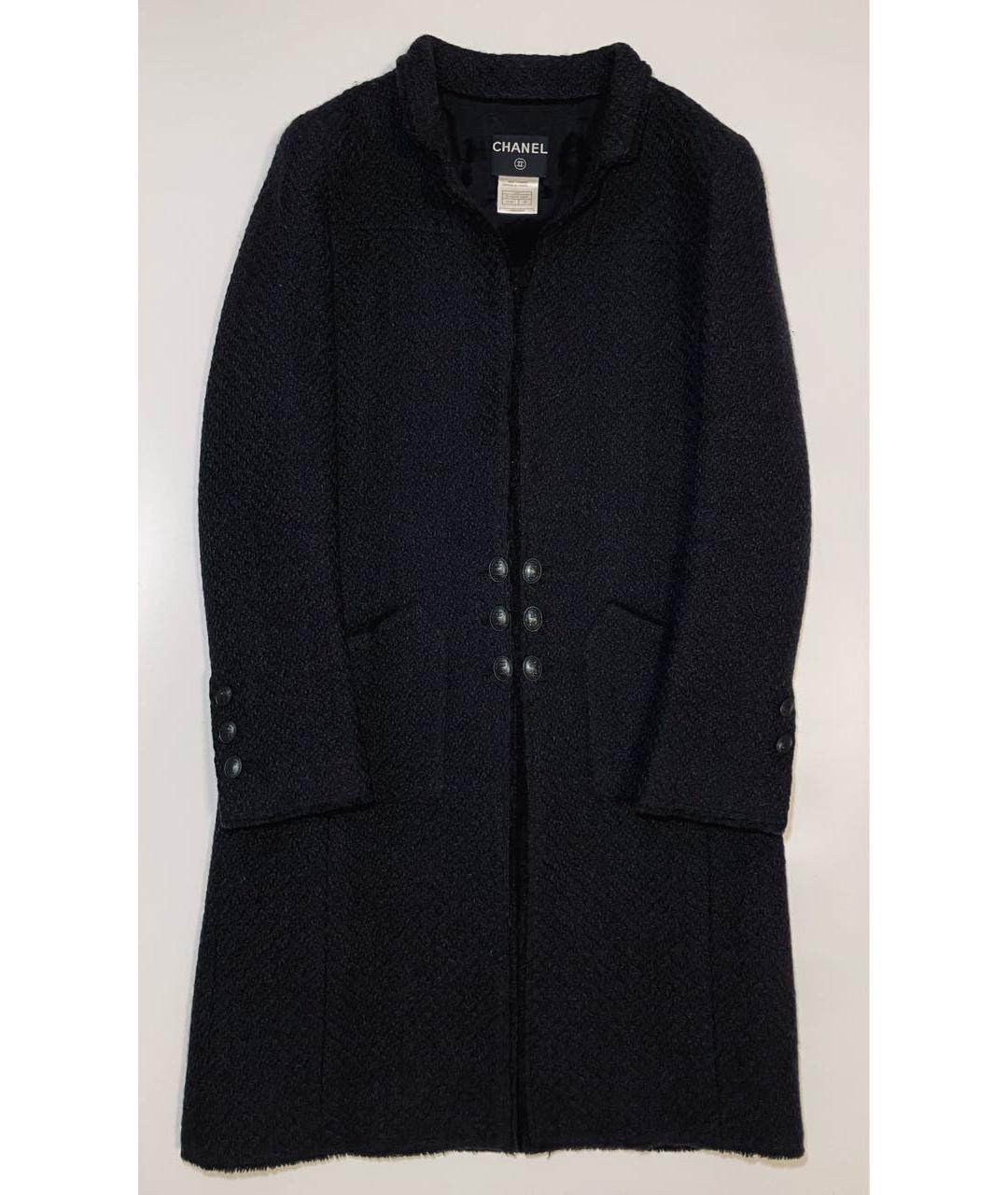 CHANEL Черное шерстяное пальто, фото 9