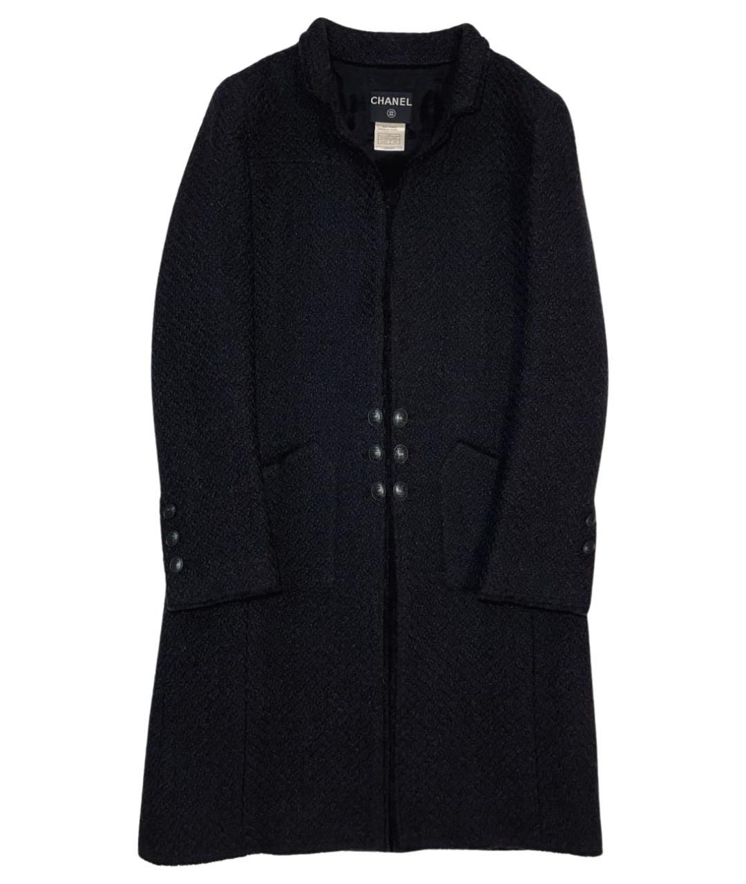 CHANEL Черное шерстяное пальто, фото 1