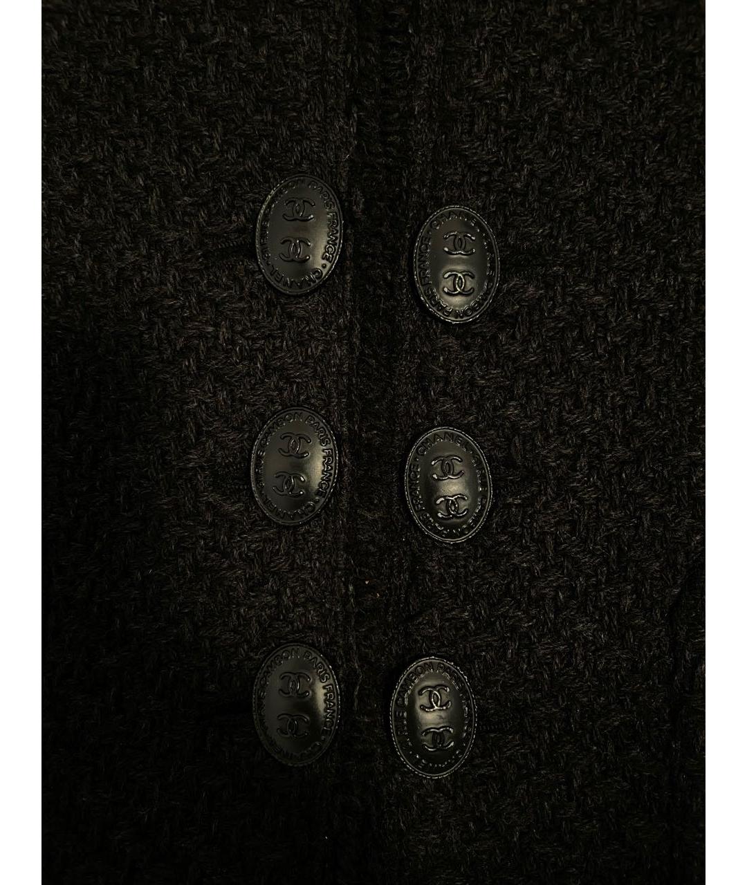 CHANEL Черное шерстяное пальто, фото 7