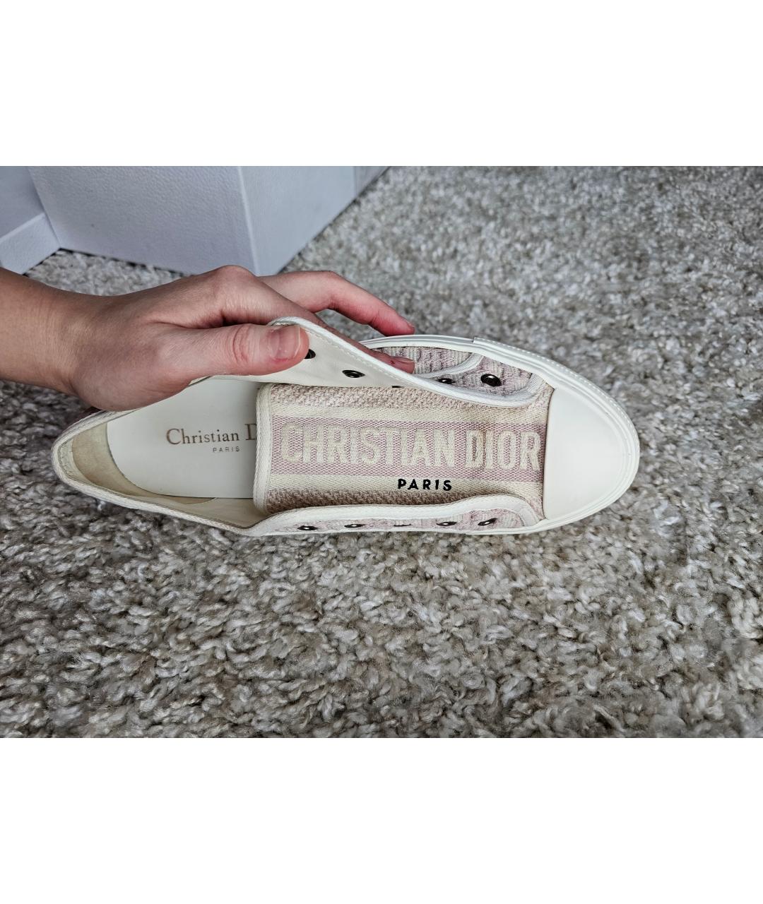 CHRISTIAN DIOR Розовые текстильные кеды, фото 4