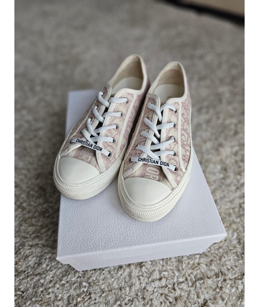 CHRISTIAN DIOR Розовые текстильные кеды, фото 2