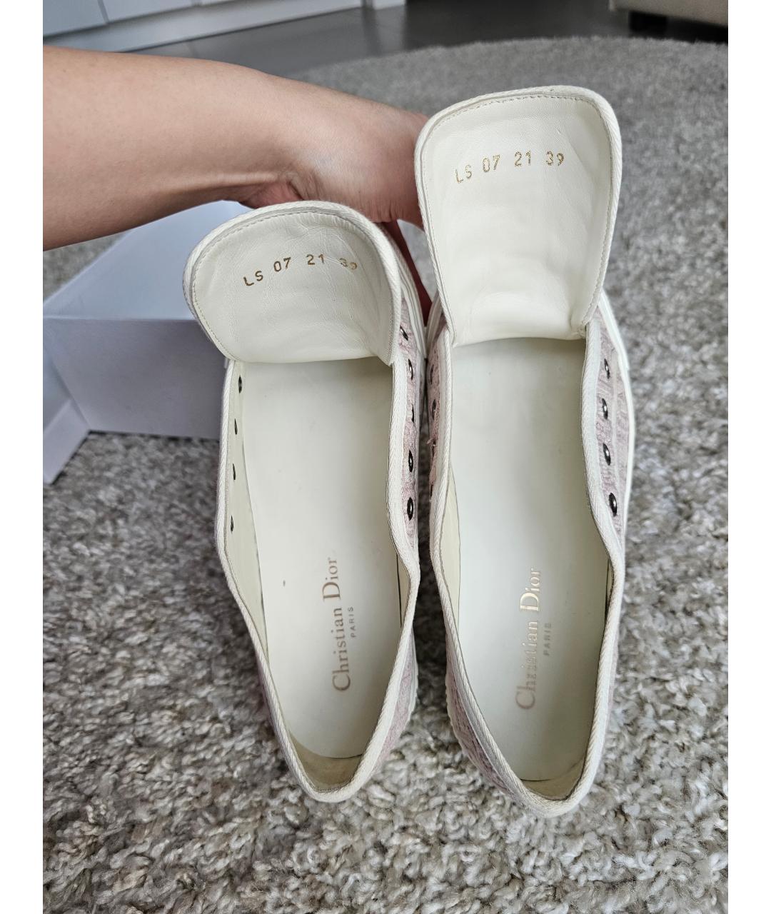 CHRISTIAN DIOR Розовые текстильные кеды, фото 6