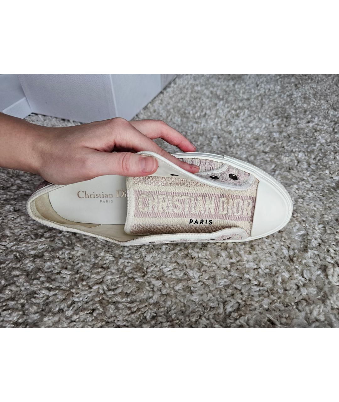 CHRISTIAN DIOR Розовые текстильные кеды, фото 7