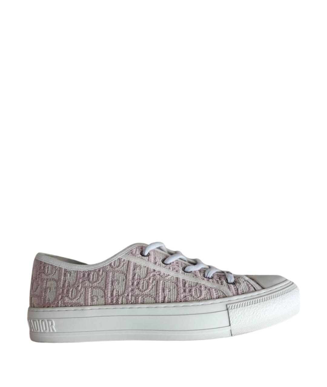 CHRISTIAN DIOR Розовые текстильные кеды, фото 1