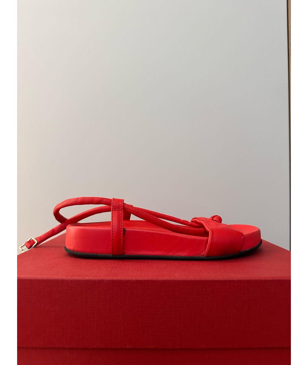GIORGIO ARMANI Красные кожаные сандалии, фото 7