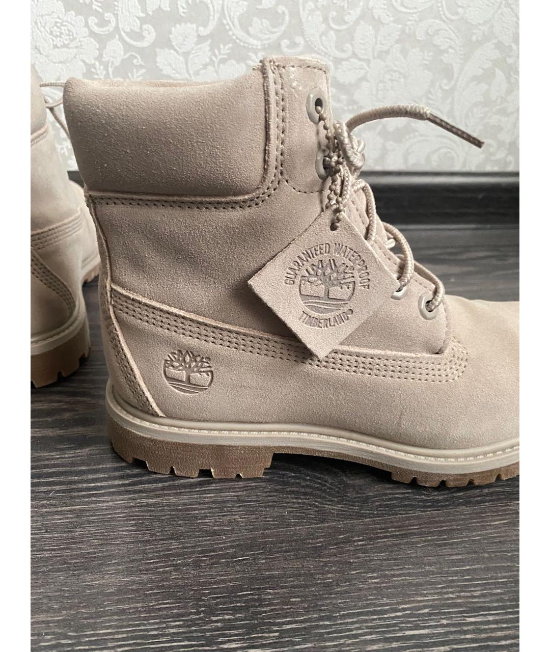 TIMBERLAND Бежевые замшевые ботинки, фото 6
