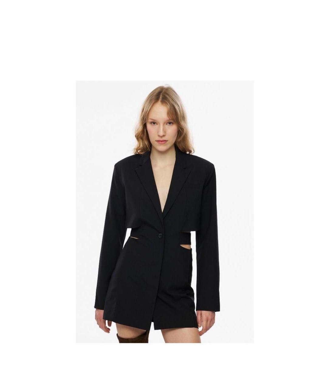 JACQUEMUS Черное шерстяное повседневное платье, фото 4