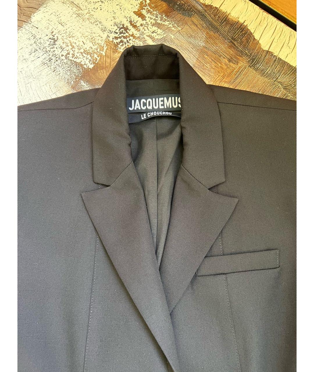 JACQUEMUS Черное шерстяное повседневное платье, фото 2