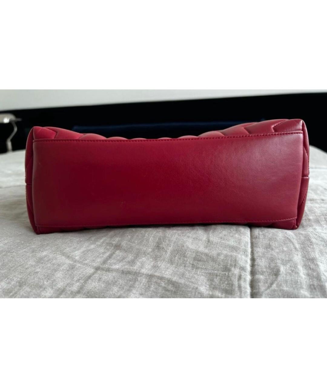SAINT LAURENT Красная кожаная сумка через плечо, фото 5