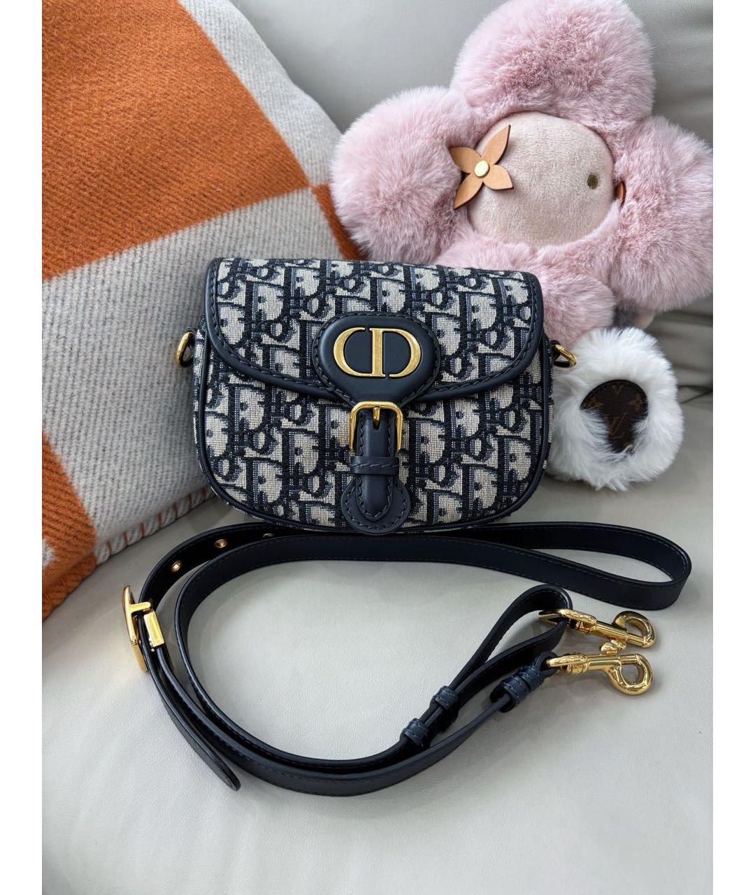 CHRISTIAN DIOR Голубая жаккардовая сумка через плечо, фото 9