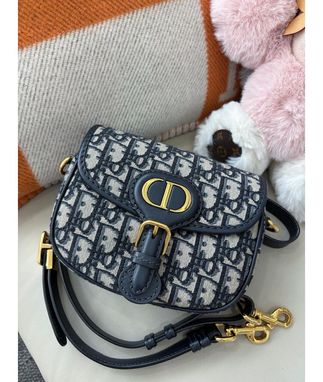 CHRISTIAN DIOR Голубая жаккардовая сумка через плечо, фото 2