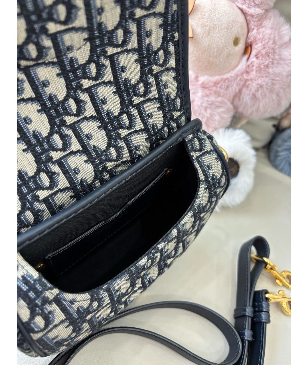 CHRISTIAN DIOR Голубая жаккардовая сумка через плечо, фото 6