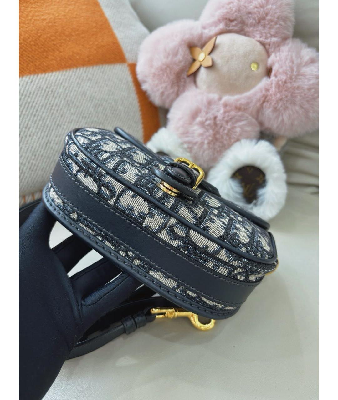 CHRISTIAN DIOR Голубая жаккардовая сумка через плечо, фото 5
